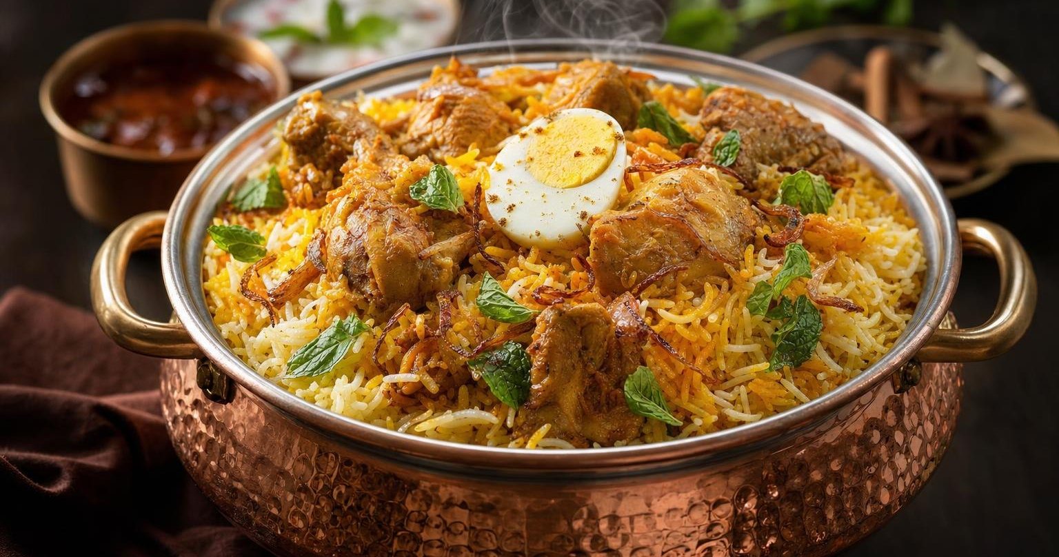 Biryani de arroz basmati con especias (imagen generada con AI)