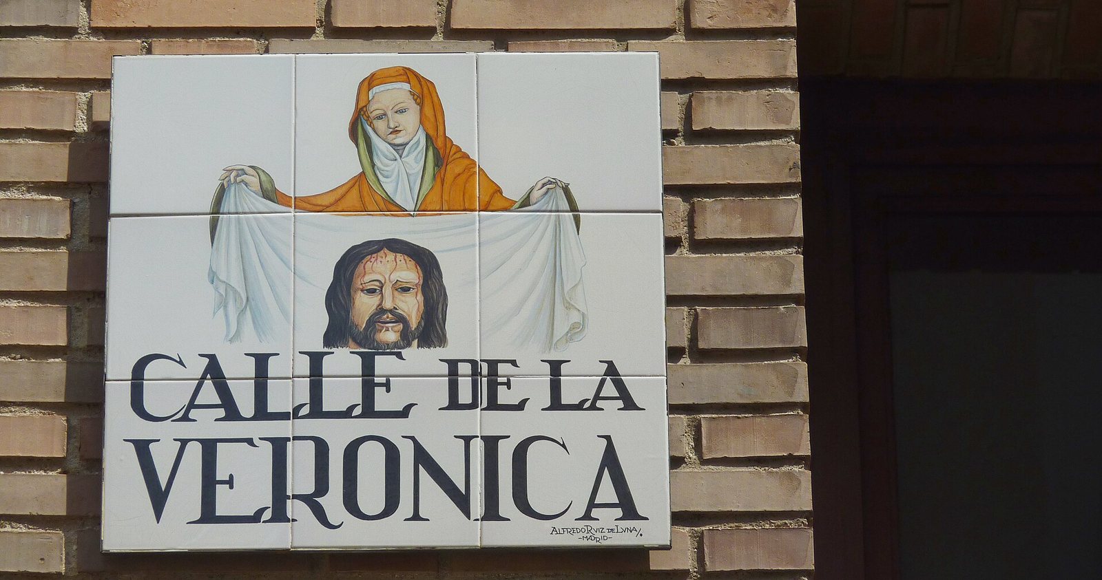 Placa de azulejos de la calle de la Verónica