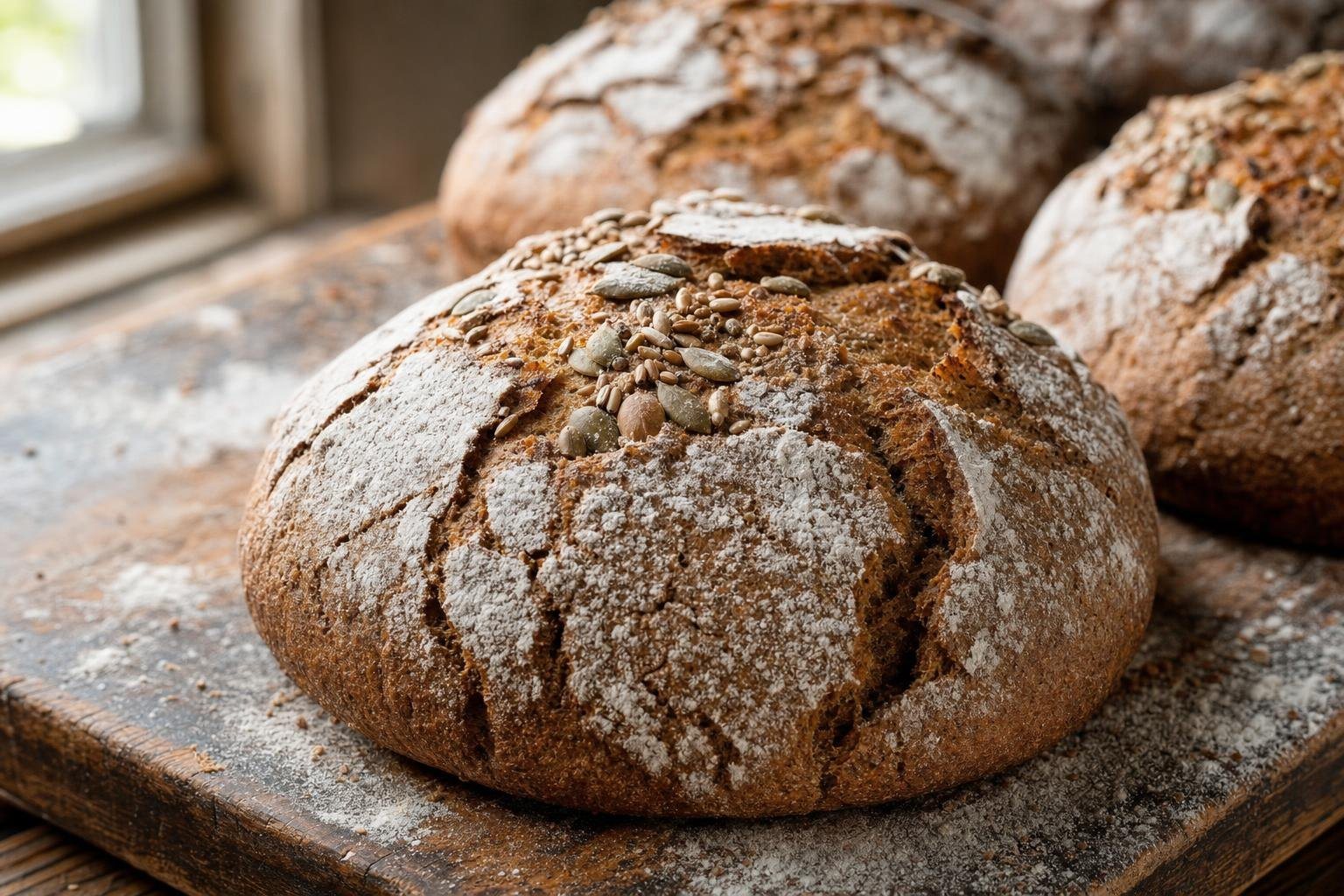 Hogazas de pan sin gluten recién horneadas (imagen generada con AI)