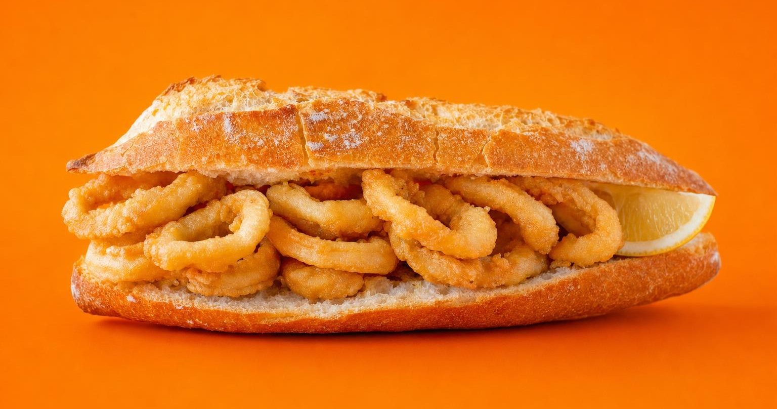 Calamares fritos con limón (imagen generada con AI)